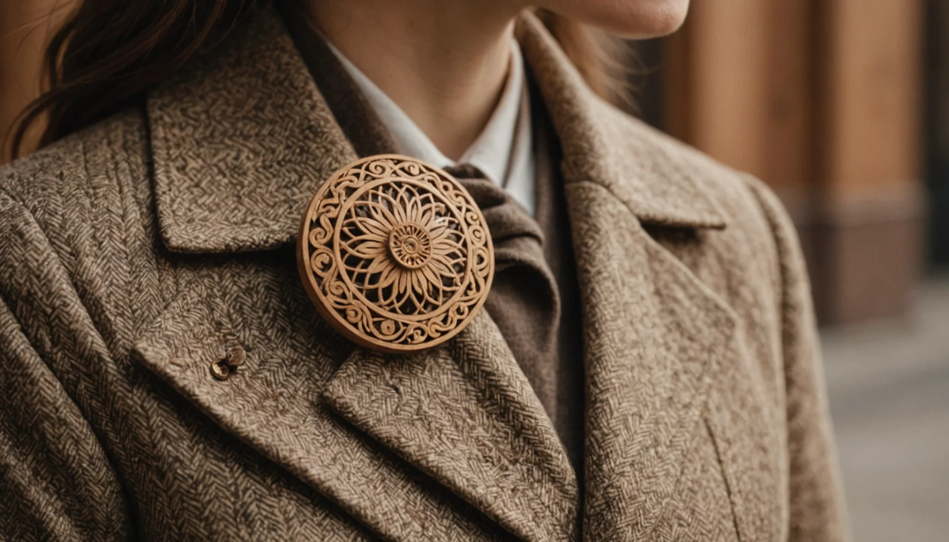 broche en bois