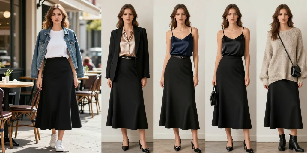 que mettre avec une longue jupe noire