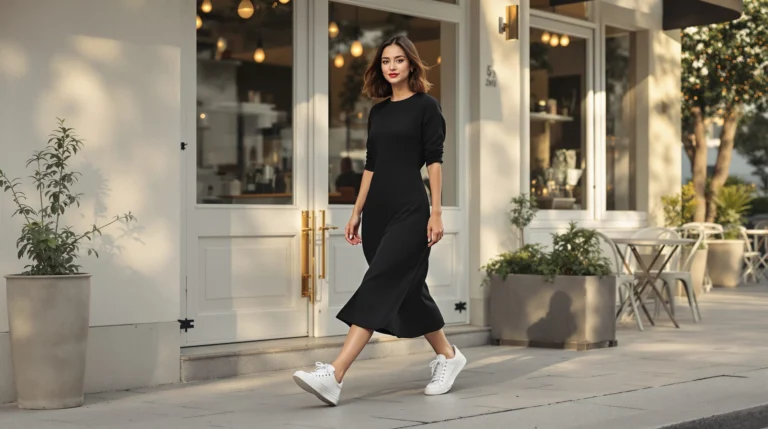 robe noire basket blanche