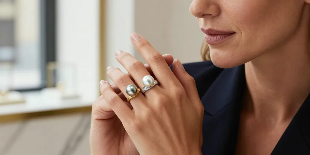 bague toi et moi perle de tahiti