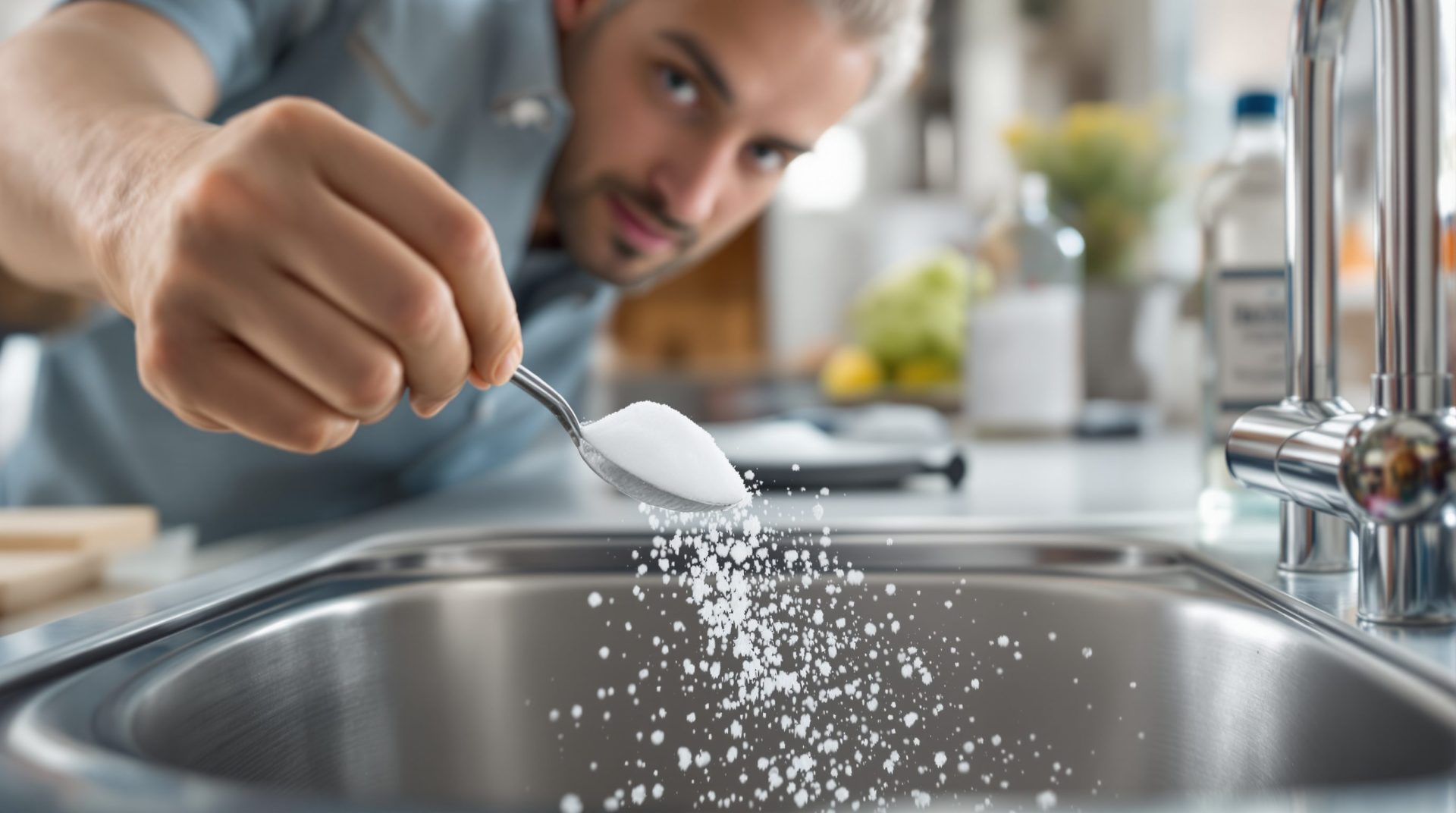 déboucher un évier avec du bicarbonate
