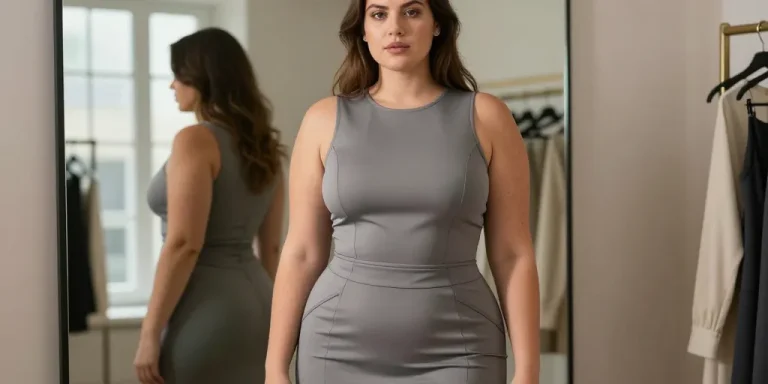 femme ronde en robe moulante