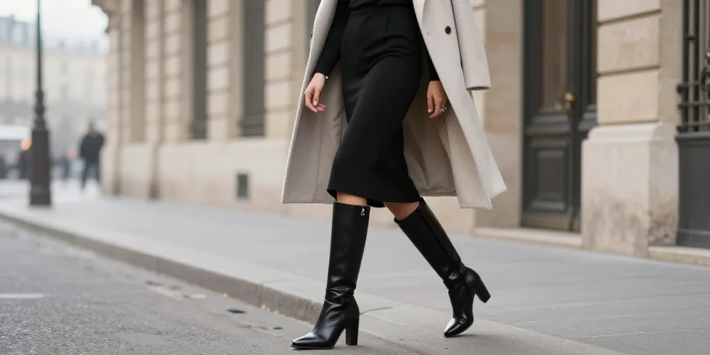 quelle chaussure avec une robe noire en hiver