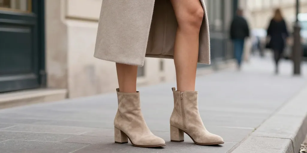 look bottines beige