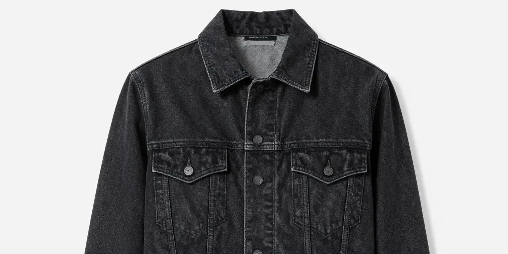 veste noire en jean femme